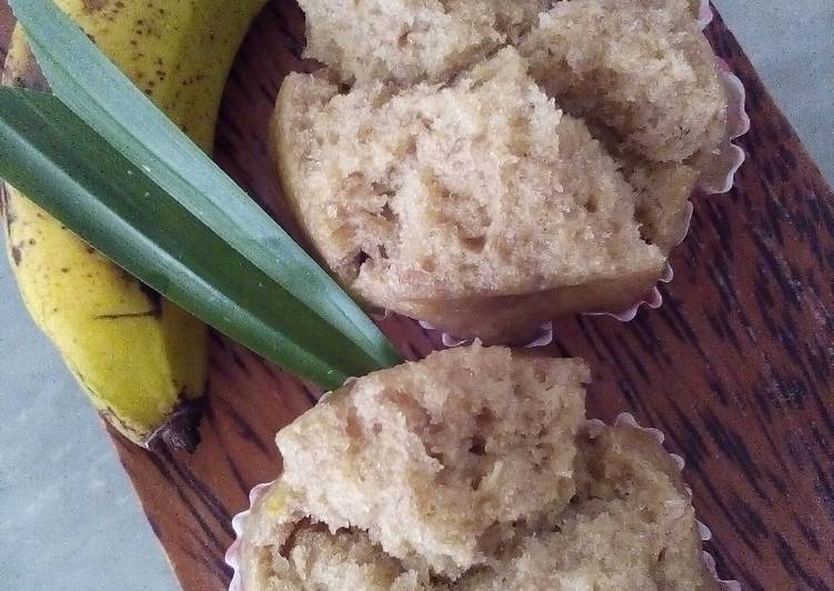 cara membuat Bolu Kukus Pisang Ambon Merekah