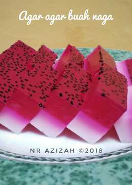 Agar agar Buah Naga lapis Susu