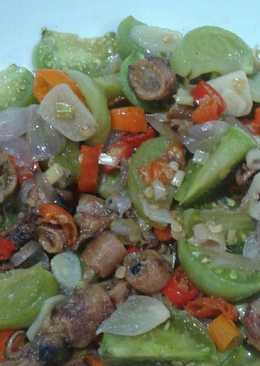 Sambel Cumi asin dan tomat hijau