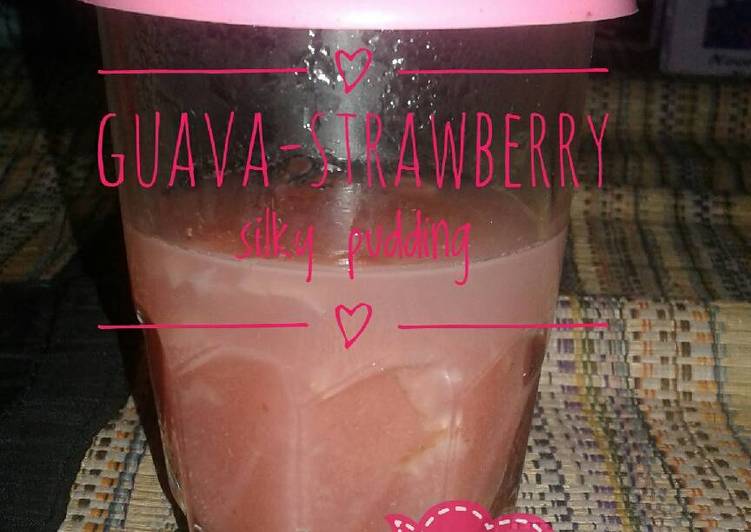 gambar untuk cara membuat Guava-strawberry silky pudding (MPASI camilan1 th+)