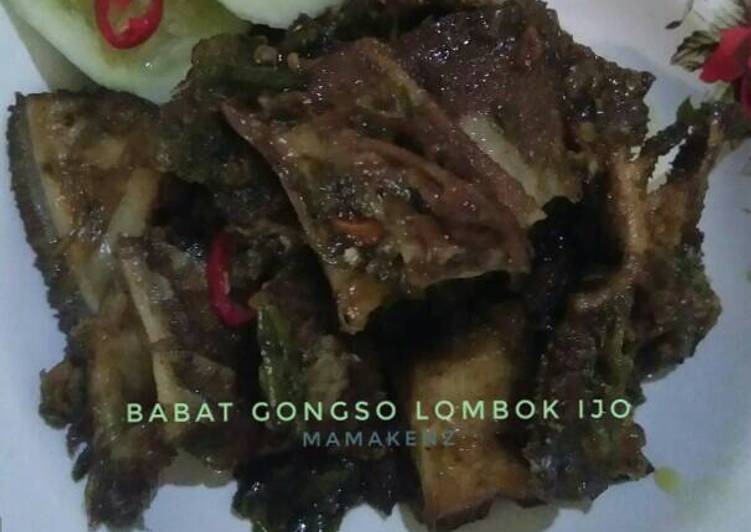 resep makanan Babat Gongso Lombok Ijo