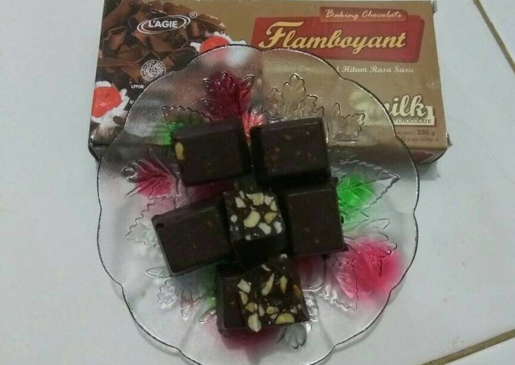 cara membuat Coklat kacang (silver queen KW)