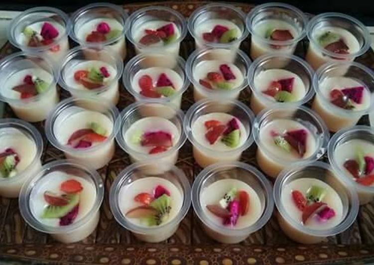 resep Mix fruit puding puyo ala bunda Jk