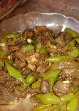 Tumis buncis ati ampela ayam