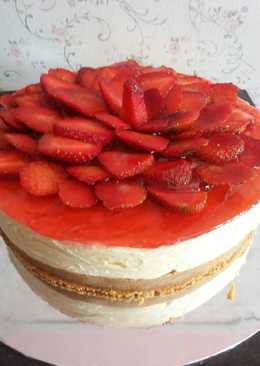 Cheese cake stoberry toping