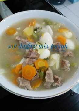 Sop daging mix telur puyuh