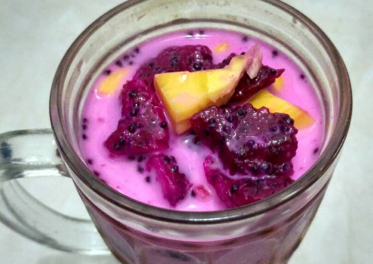 resep Es buah naga nangka