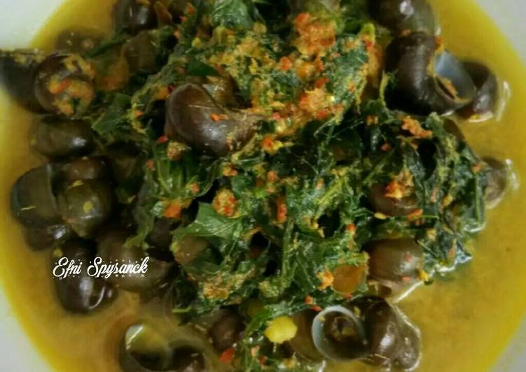 bahan dan cara membuat Gulai Siput Vs Daun Payajepang