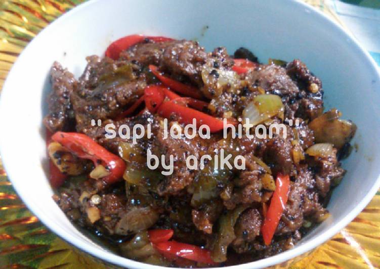 bahan dan cara membuat Sapi Lada Hitam