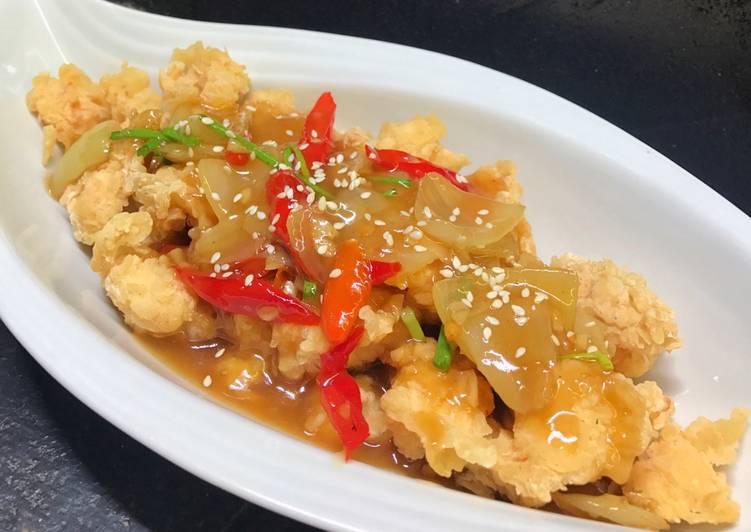 resep Spicy honey chicken popcorn