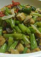 Tumis buncis tempe jantung ayam