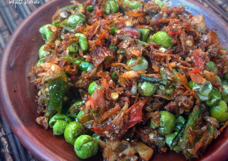 resep lengkap untuk Sambal hijau terong pokak dan teri