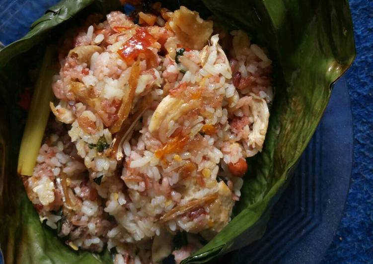 resep makanan Nasi bakar ayam teri kemangi sedeeep