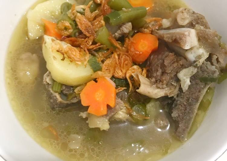 cara membuat Sop tulang tetelan