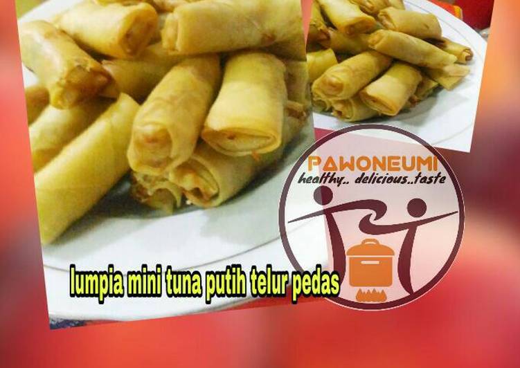 resep makanan Lumpia mini tuna putih telur pedas