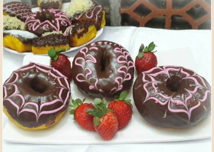 cara membuat Pumpkin Donut