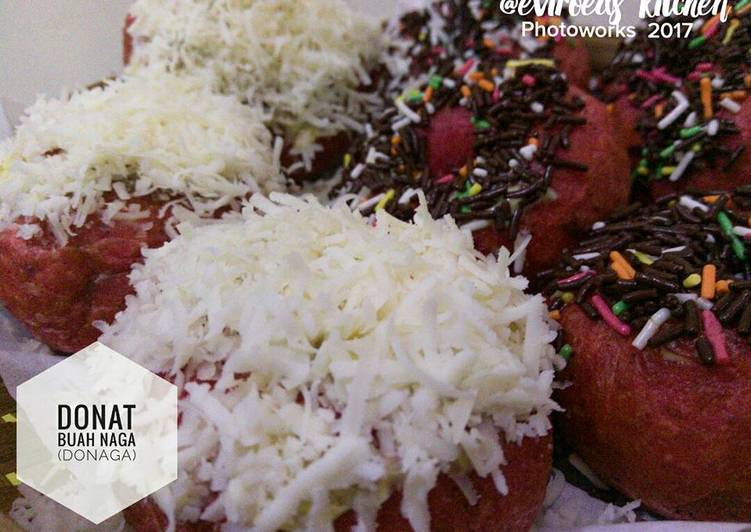 gambar untuk resep Donaga (donat buah naga)