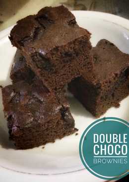 No Mixer Double Choco Brownies