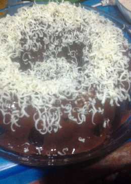 Puding coklat vla topping keju