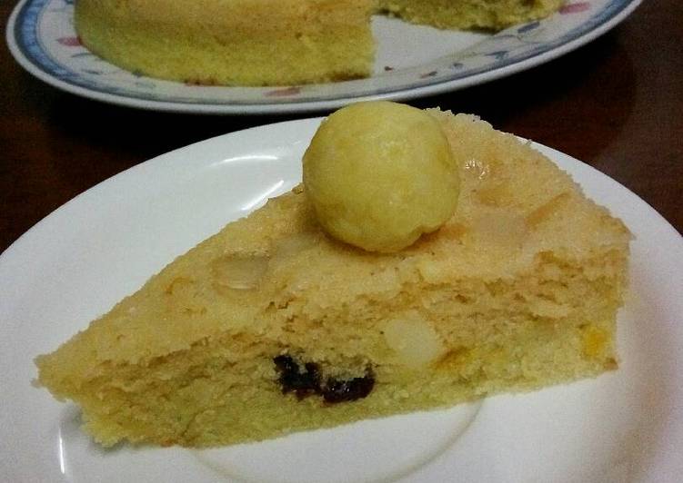 resep Cassava steam cake with fruit n cheese