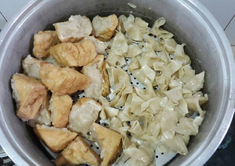 cara membuat Tahu bakso dan siomay ayam irit bahan ala mama albirru