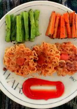 Omelet mie tumis sayur ceria