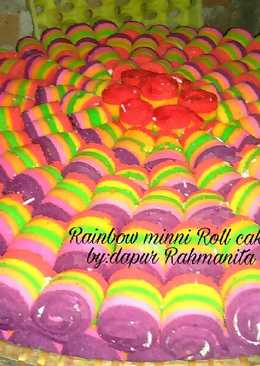 Rainbow minni roll cake