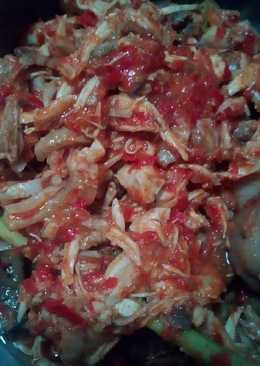 Ayam suwir pedas merah