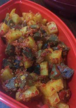 Kentang dan Hati ayam Balado