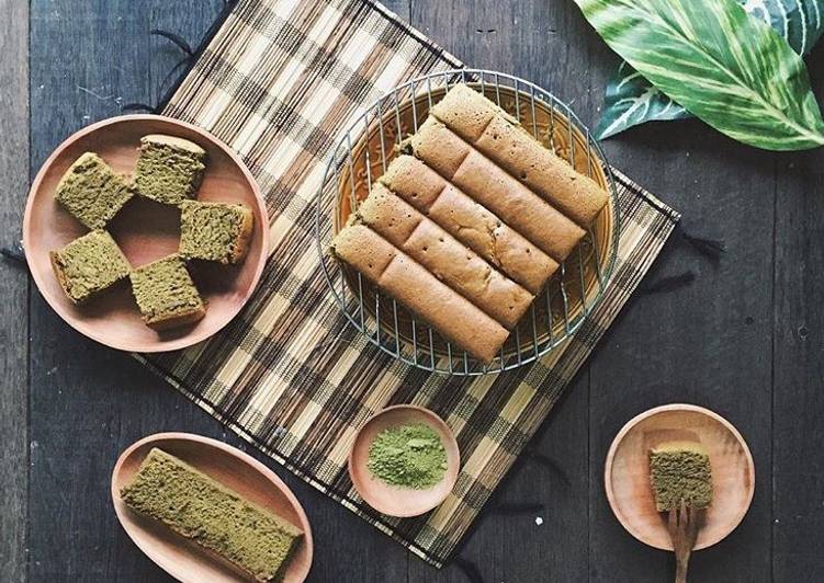 resep makanan Matcha ogura cake