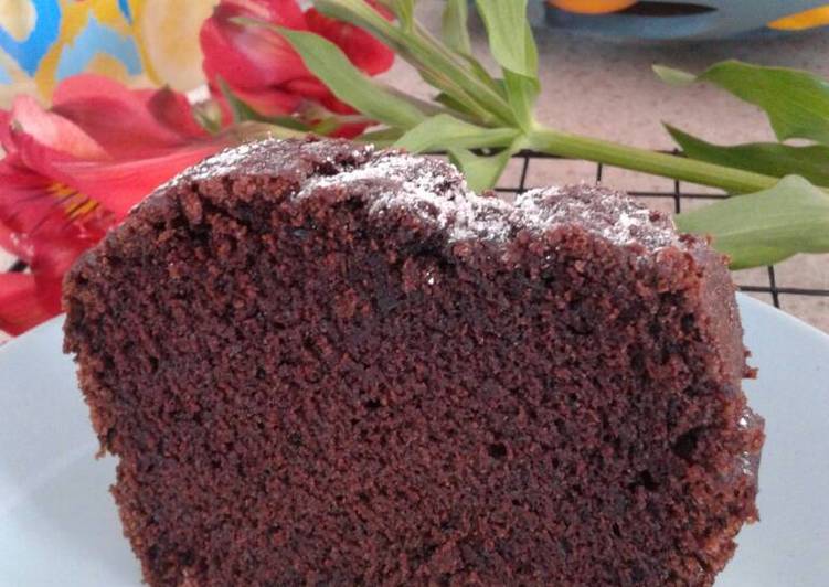 resep makanan Eggless Chocolate cake / kue cokelat tanpa telur