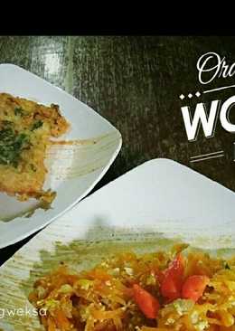 Orak Arik Wortel no MSG + tempe krispi bayam