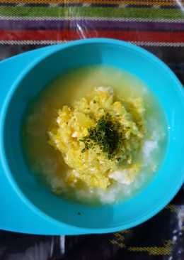 Menu MPasi 8m+, Bubur Labu Ayam Bawang