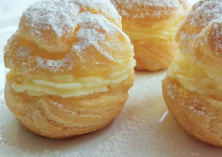 resep Soes vla vanilla / cream puff