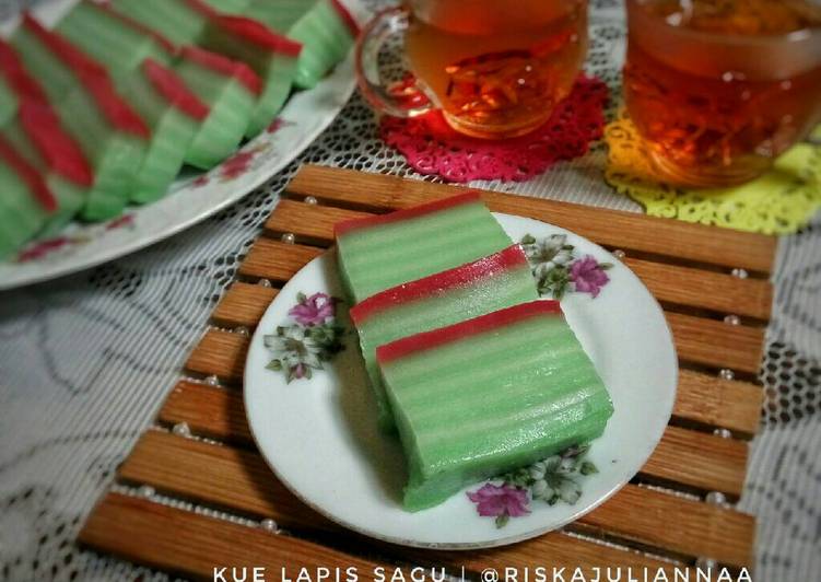 gambar untuk cara membuat Kue lapis (tepung sagu)