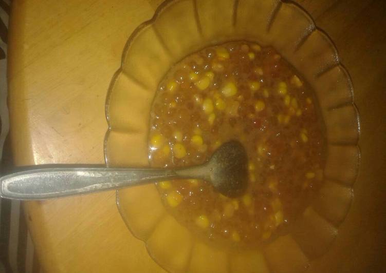 cara membuat Bubur jagung mutiara