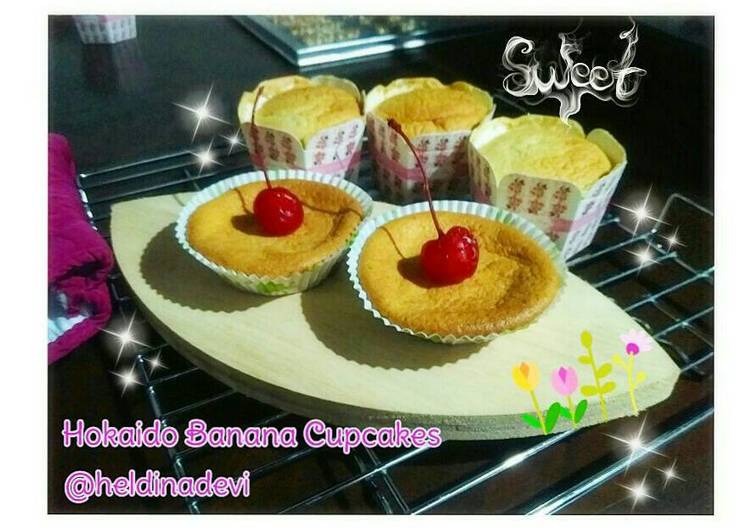 bahan dan cara membuat Hokkaido Banana Cupcakes ??