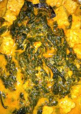 Sayur daun singkong tempe