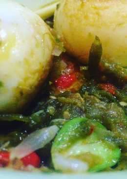 Telur balado cabai hijau + petai