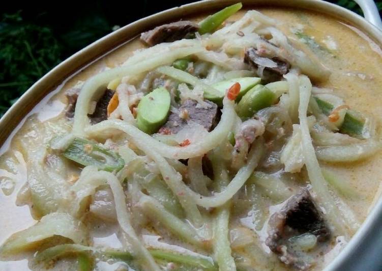 resep makanan Kuah Santan Tauco Labu Siam ala Lontong Sayur Medan