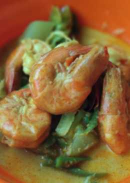 Gulai Udang Kol Kacang Panjang Labu pedas gurih