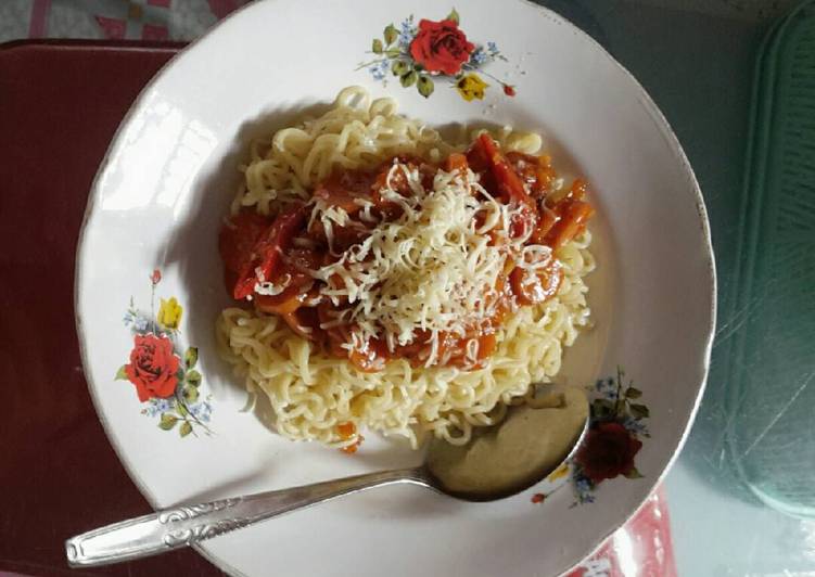 resep Mie instan spageti