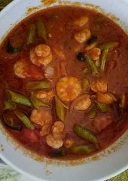 Udang buncis saos asam pedas