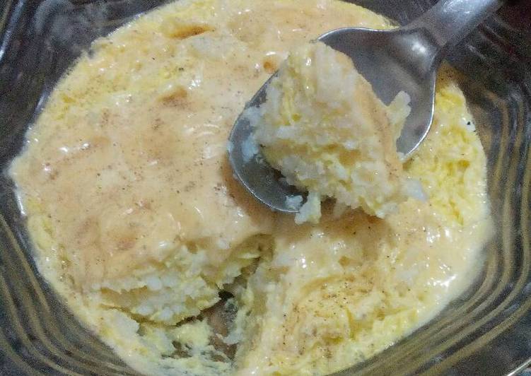 resep makanan Scrambled Egg with Cheese & Rice