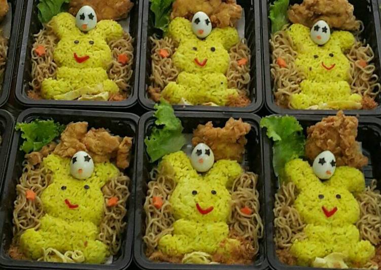 bahan dan cara membuat Bekal Anak Bento Naskun Rabbit Unyu2????