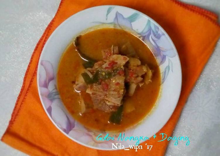 resep masakan Gulai Nangka + Daging (no santan)