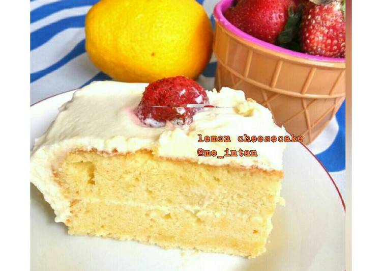 resep lengkap untuk Lemon cheese cake (no bp,no sp,no mehong)