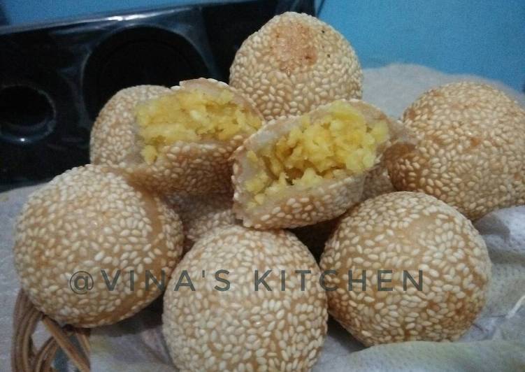 gambar untuk resep makanan Onde Onde wijen isi kacang ijo kupas,ga meletus