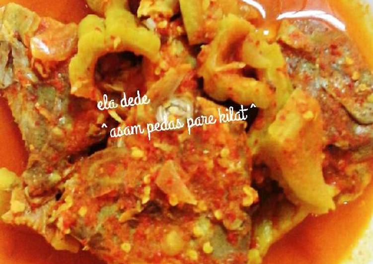 resep masakan Asam Pedas ikan bawal with pare 