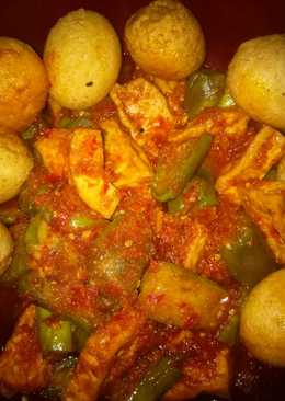 Balado telor tahu terong